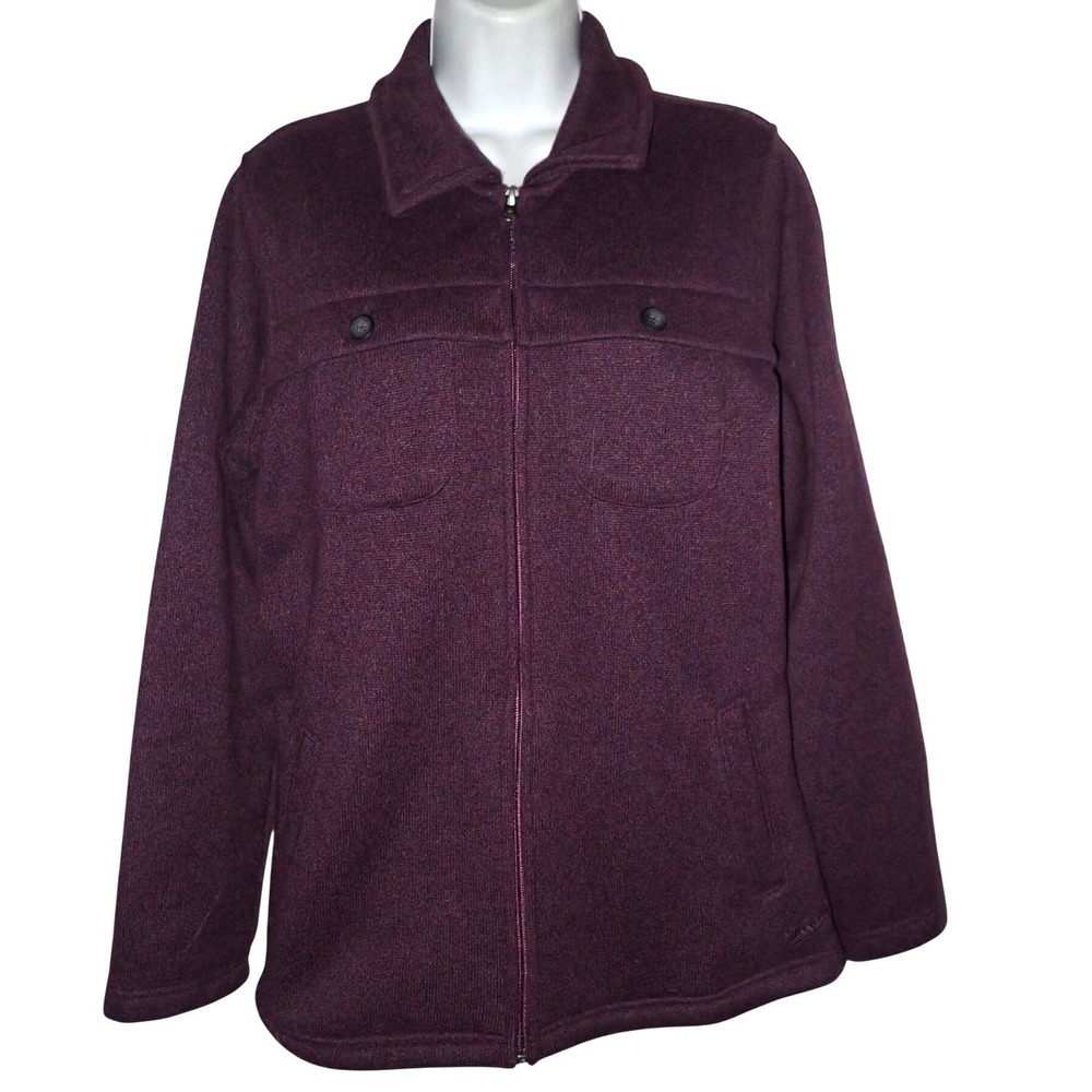 Woolrich‎ Shacket Fleece Jacket Women L Purple Casual Gorpcore Cottage outdoor